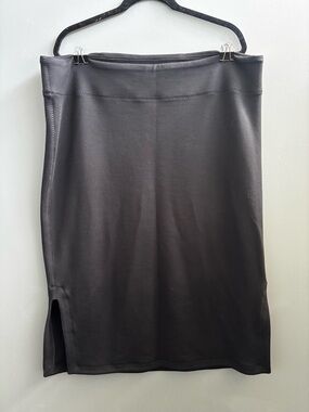 SPANX Black Ponte Pencil Skirt with Side Slit